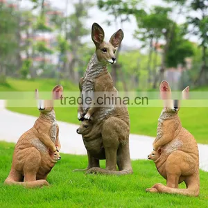 China Supplier Wholesale Fiberglass Kangaroo Animal Resin Sculptures thumbnail-2