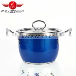 Hot Selling 5pcs Colorized Stainless Steel Soup Pot / High Pot Kitchen Cookware thumbnail-2