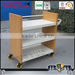 Metal Modern Library 3 Laryers Mobile Book Cart in Stock thumbnail-1