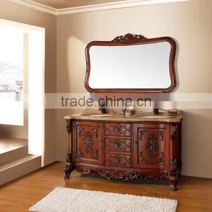 American Style Vanities Bathroom,Hand Carved Wood Bath Cabinet,Traditional Vanity Unit Mirror Cabinet(BF08-4135) thumbnail-1