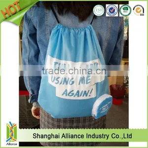 Alliance Safe Rpet Polyester Foldable Drawstring Bag for Shopping thumbnail-4