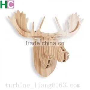 Hot Selling Wood Animal Head for Wall Decoration thumbnail-6