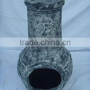 Clay Chimney With Metal Stand, Fire Shelf and Lid thumbnail-1