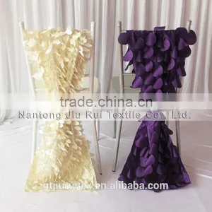 35cm*200cm 3D Taffeta Chiavari Chair Sash 20PCS A Lot Free Shipping (Purple Wafer & Cream Leaf Shape) 2 Style Can Be Choose thumbnail-1