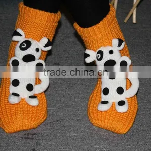 Customized Animal Teen Girl Tube Cartoon Acrylic Sock With Animal Head thumbnail-2