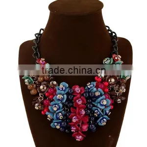Zm33312a Colorful Fashion Women Resin Flower Bohemian Necklace Jewelries thumbnail-2