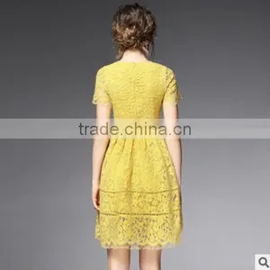 F20046A High Quality Women Elegant Dress Wear High Waist Bodycon Lace Dress thumbnail-2