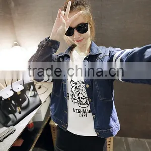 New 2016 BF Style Ladies Denim Jackets Outwear Jeans Coat Short Jackets Women Fashion Letter Print Jeans Coats Female Jackets thumbnail-4