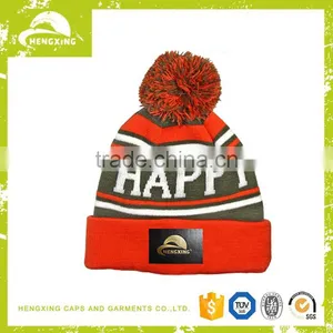 New Custom Style Men's Winter Knit Hat/Pom Pom Knitted Hat thumbnail-1