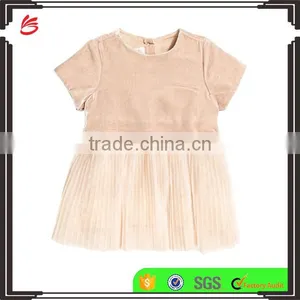 Dress With Tulle Skirt Kids Velvet Pink Baby Skirt thumbnail-1