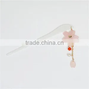 Resin Wedding Hairpins Light Pink White & Red Flower 13.8cm thumbnail-1