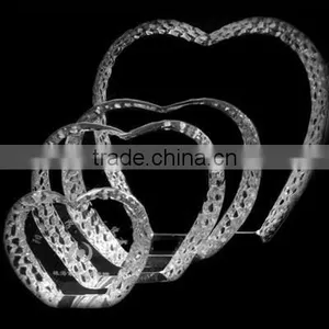 Optic Crystal Glass Blank Love Heart Iceberg For Souvenirs Office Decoration JKC-0072 thumbnail-1
