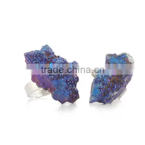 Raw Crystal Natural Stone Irregular Pendant Ring thumbnail-1