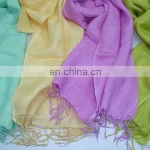 Linen Scarfs for Summers in Solid Colors thumbnail-1