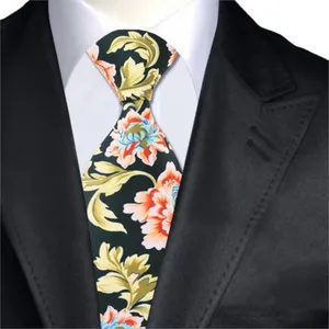 Printed Blue Polyester Woven Necktie Self-tipping Shirt Collar Accessories thumbnail-1