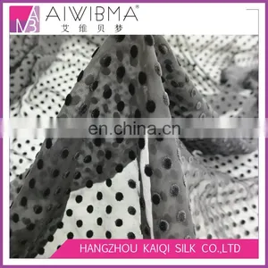 Plain Dyed Black Small Dots Design Silk Velvet Fabric Price Silk Rayon Velvet Burnout Fabric thumbnail-4