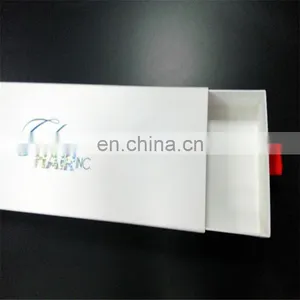 Shiny ! ! ! !Customized Hair Extension Packagings Sliding Drawer Box With Shiny Blue Foil Logo thumbnail-6