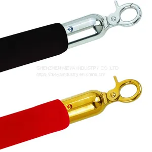 Barrier System of Velour Rope With Chrome Hook thumbnail-1