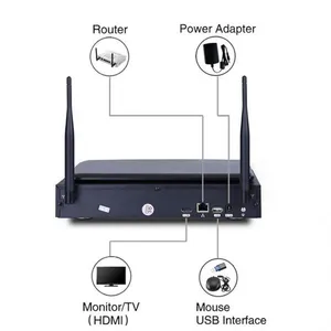 8CH 1.0MP/2.0MP CCTV Home Security Video Suveillance Wireless WiFi NVR Kits With 10 Inch LCD Screen thumbnail-4