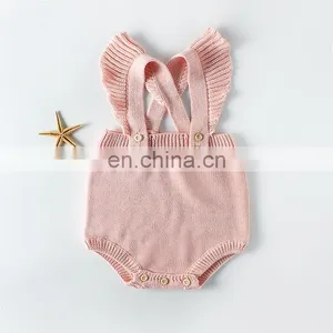 Infants & Toddler Fashion Clothes Cotton Princess Baby Girls Ruffle Knit Romper thumbnail-2