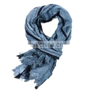 Woman's Scarf Autumn Winter 2021 Cotton and Linen Yarn-dyed Scarf thumbnail-3