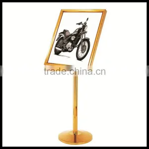 Sign Display Stand-golden Stainless Steels Floor Stand-sign Board-POP Poster Board Stands High Quality thumbnail-1