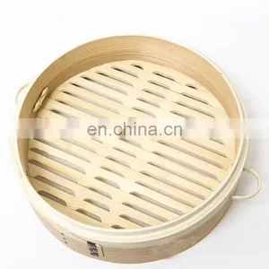 Chinese Traditional Style Kitchen Accessories Bamboo Food Steamer Steam Cooking Bamboo Lid Round Shape thumbnail-2