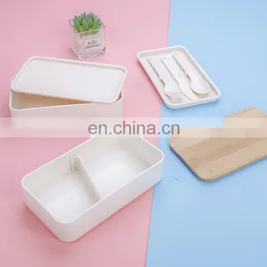 High Quality Plain Tiffin 2 Layer Stackable Lunch Box Containers Accessories Set With Removable Compartment Kind Pack for Kids thumbnail-5