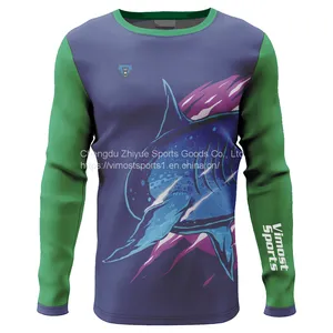 Round Neck Custom Sublimation Fishing Shirt of Long Sleeves thumbnail-1