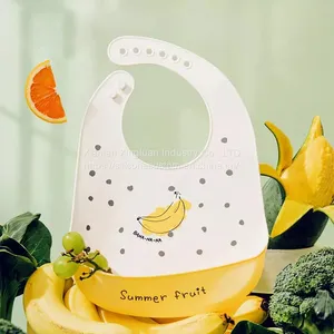 Wholesale Food Grade Logo Custom Silicone Baby Bibs Silicone Feeding Bib thumbnail-2