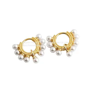 Pearl Circle Personality S925 Sterling Silver Earrings for Girls thumbnail-1