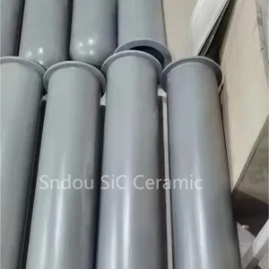 Erosion Resistance Heater Protection Silicon Nitride Tube, NBSiC Protective Pipes, Advanced NSiC Radiant Tubes thumbnail-1