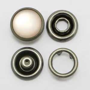 333#11.7mm Hard Pearl Snap Button Brown Color for Denim Shirs for LEE Logo thumbnail-2