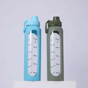 960ml/32oz Glass Water Bottle Sport Tumbler Eco-friendly Reusable Glass Tumbler Drink Glass Water Bottle Cup thumbnail-3