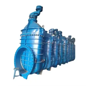 DIN Electric Motorized Gate Valve WCB Cast Steel Flange Resilient Seat Electric Gate Valve With Actuator Big Large Diameter Size thumbnail-3
