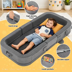 OEM/ODM Portable Toddler Travel Bed Foldable Soft Foam Floor Bed for Kids thumbnail-3