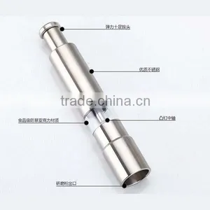 Classic Salt and Pepper Stainless Steel Mill Grinder Set Sleek Design for Outdoor BBQ Manual Mini Salt& Pepper Mill thumbnail-5
