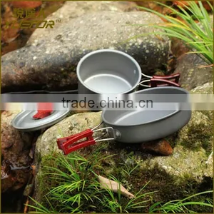 Wholesale Outdoor Camping BBQ  Easy Carry Aluminum Cookware Set thumbnail-4