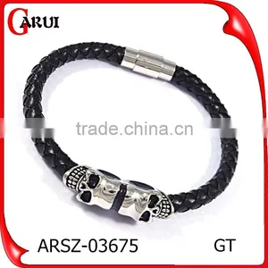 Stainless Steel Bracelet Friendship Bracelets Gold Double Skull Bracelets for Women thumbnail-2