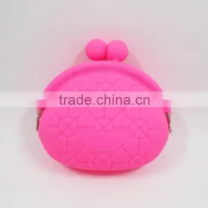 Customized Side Metal Clip Plaid Wallets Silicone Portable Rose PVC Coin Wallet thumbnail-1