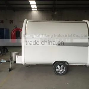 7.6*5.5ft White Food Cart Trailer Mobile Food Cart Beach Food Truck Hot Dog Hamburg Ice Cream Traction Cart thumbnail-3