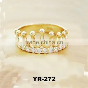 Hot Selling Flash Diamond Crown Finger Rings With New Style For Ladies thumbnail-1