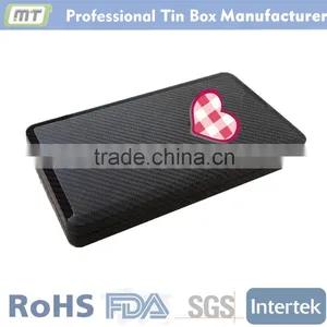 Colored Print Rectangular Tin With Hinge Lid thumbnail-4