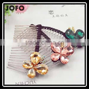 Wedding Bridal Crystal Rhinestone Flower Glass Stone Hairpin Diamante Hair Clip Comb thumbnail-1