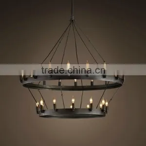 Industrial Wooden Pendant Light Industrial Rope Decorative Hanging Pendant Light thumbnail-2