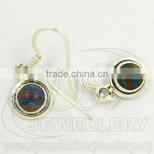 Silver Earrings,rainbow Calsilica Earrings,stock Earrings,925 Earrings,sterling Silver Earrings thumbnail-1