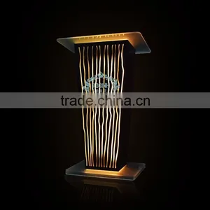 Clear Acrylic Podium Night Bar Table With LED Light, Night Bar DJ Facade thumbnail-3
