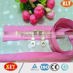 Two Way Open End Metal Zipper and Double Sliders Metal Zipper thumbnail-3