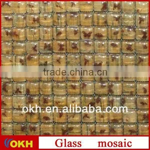 Gold Foil Crystal Glass Mosaic Tile thumbnail-1