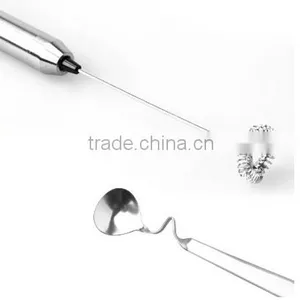 High Quality Appuccino Maker 2XAA Battery Operating Mini Stainless Steel Milk Frother thumbnail-3